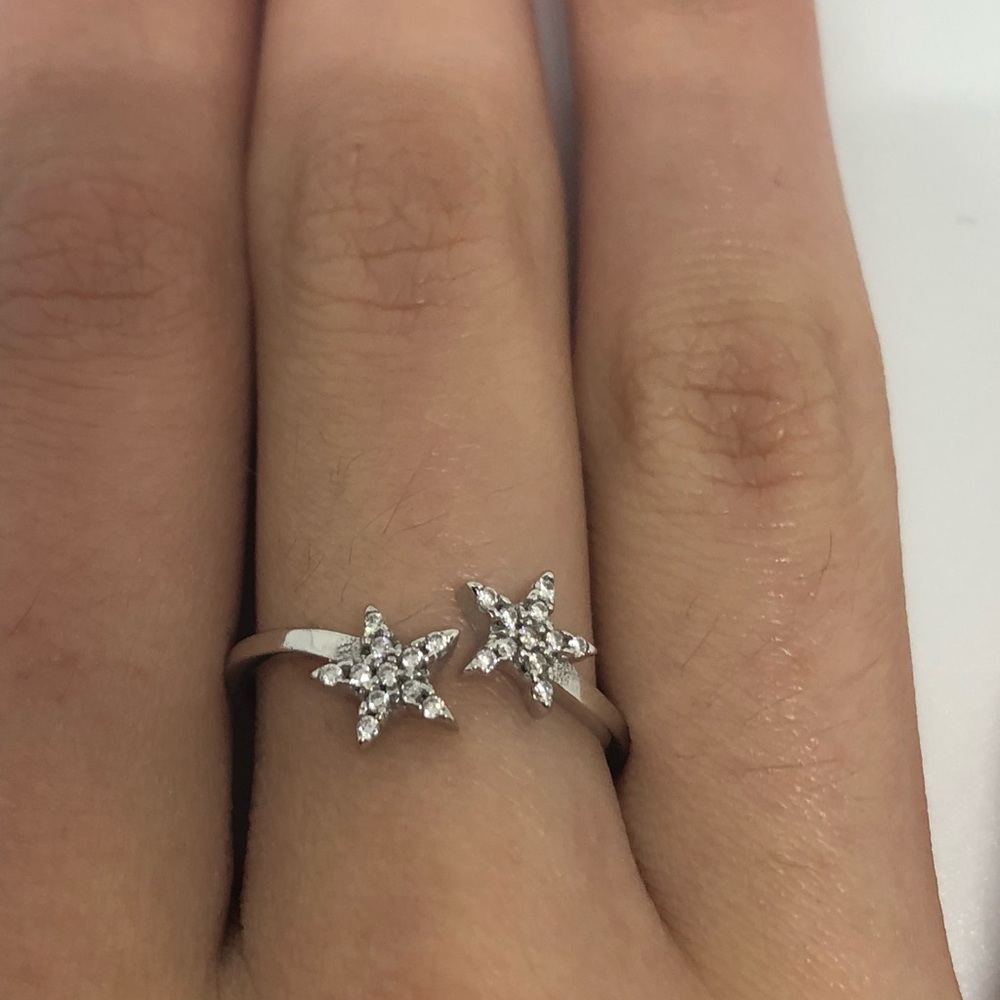 Micro set CZ stones in 925 sterling silver ring